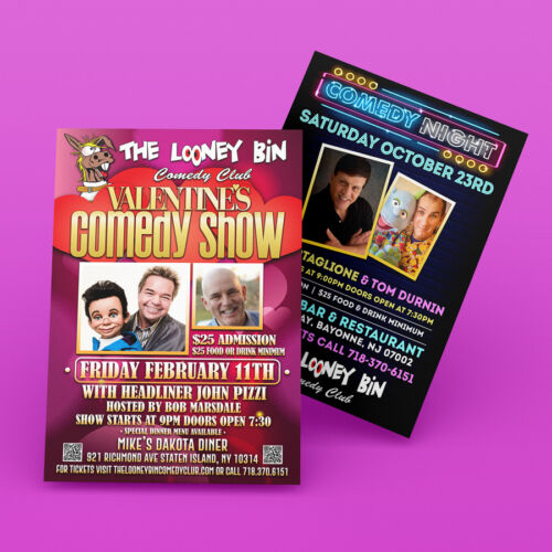 Looney Bin Comedy Club Event Flyers