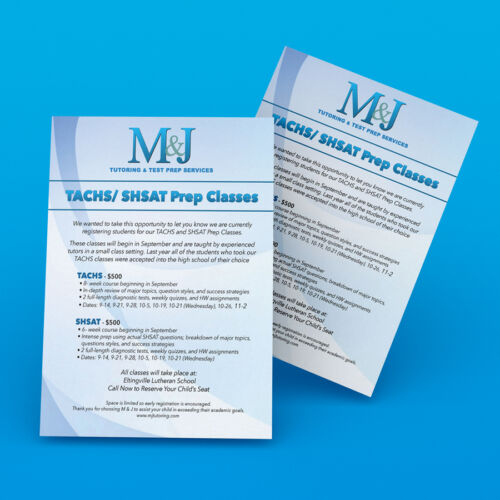 M&J Test Prep Flyers